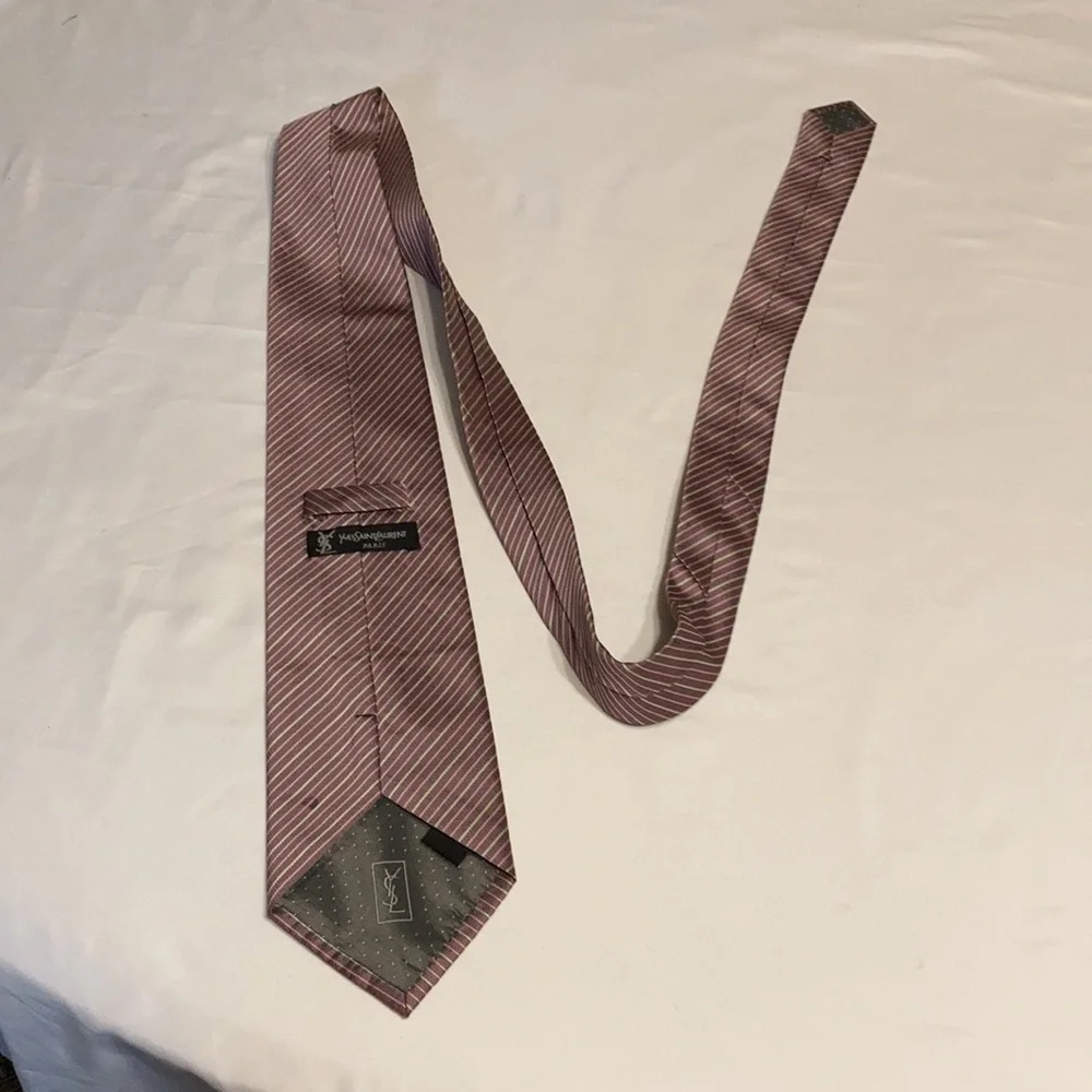Yves Saint Laurent Striped Silk Tie